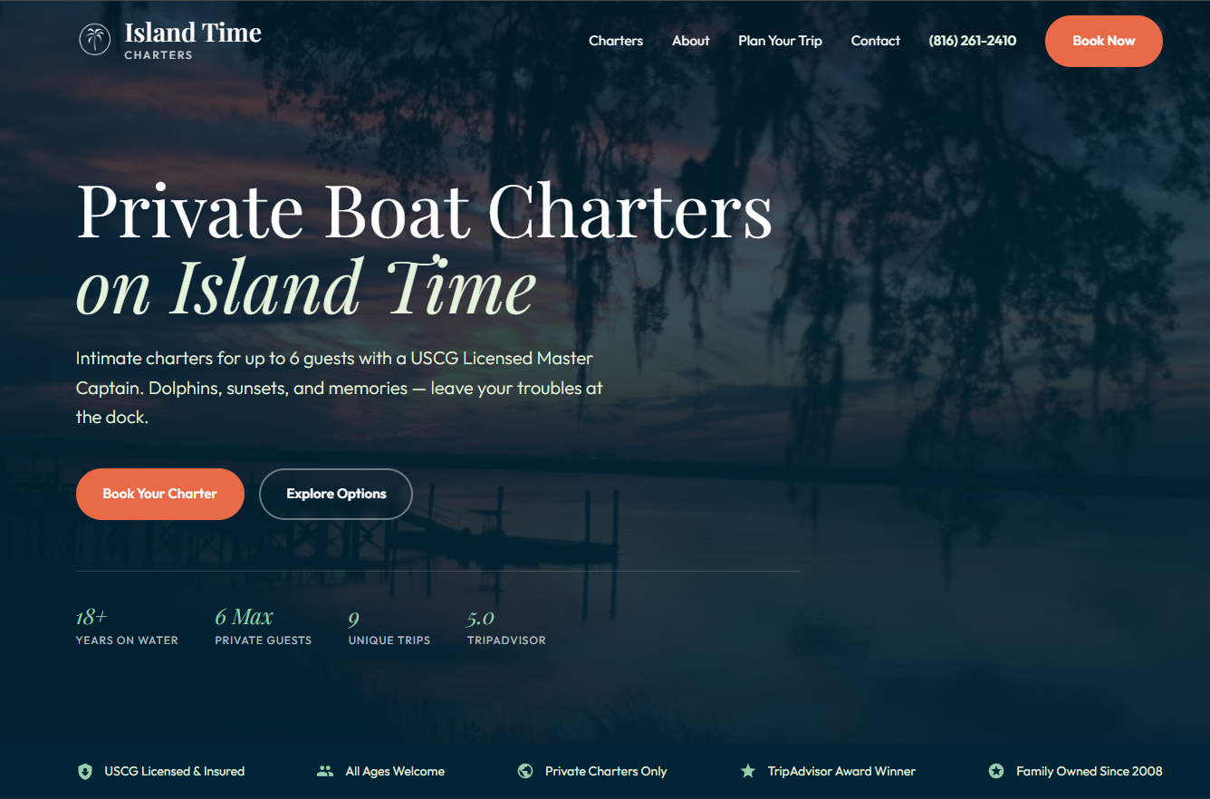 Island Time Charters Website